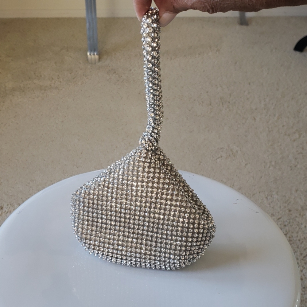 Evening bag crystal beaded Wristlet